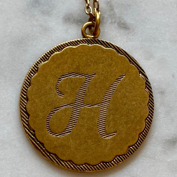 Gold Monogram Coin Necklace