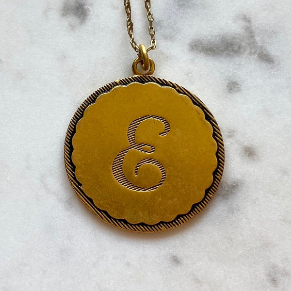 Gold Monogram Coin Necklace