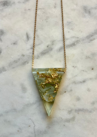 Gold Leaf Triangle Necklace