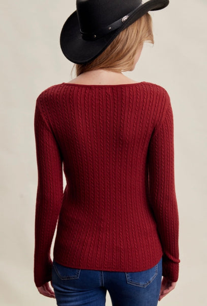 Carmine Cabled Sweater