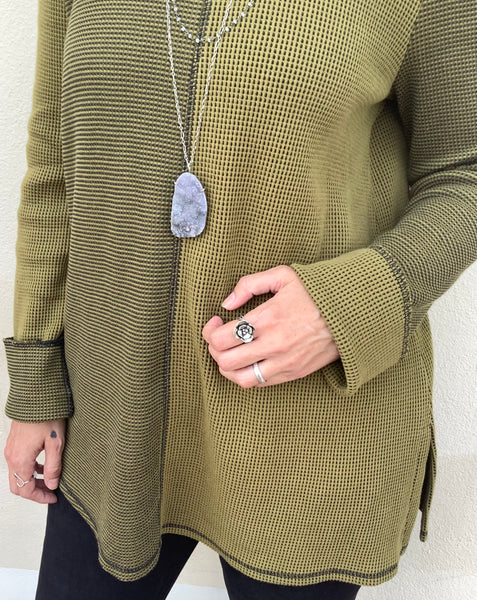 Colorblock Olive Sweater