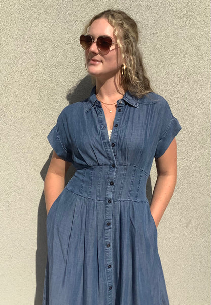 Corset Chambray Dress