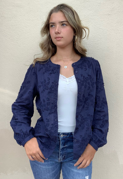 Blossom Navy Blouse
