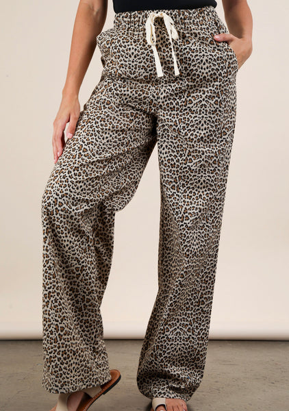 Leopard Drawstring Pants