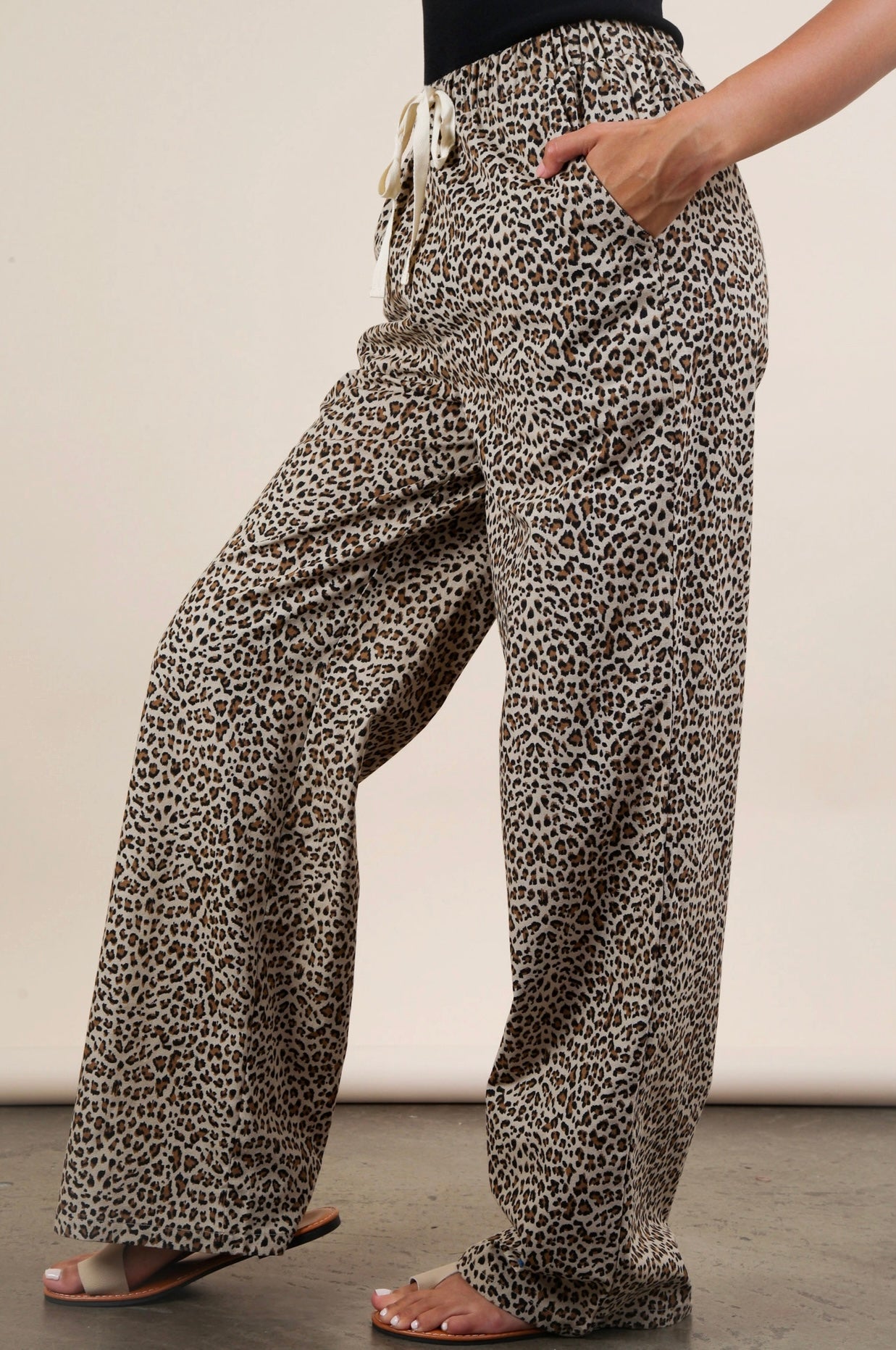 Leopard Drawstring Pants