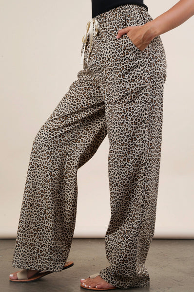 Leopard Drawstring Pants