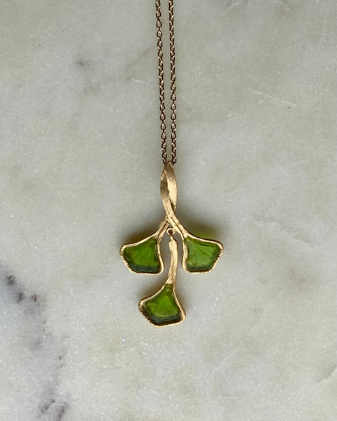 Triple Gingko Necklace