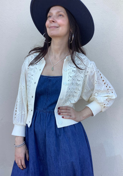 Colette Eyelet Cardigan