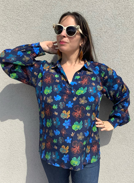 Midnight Petals Blouse