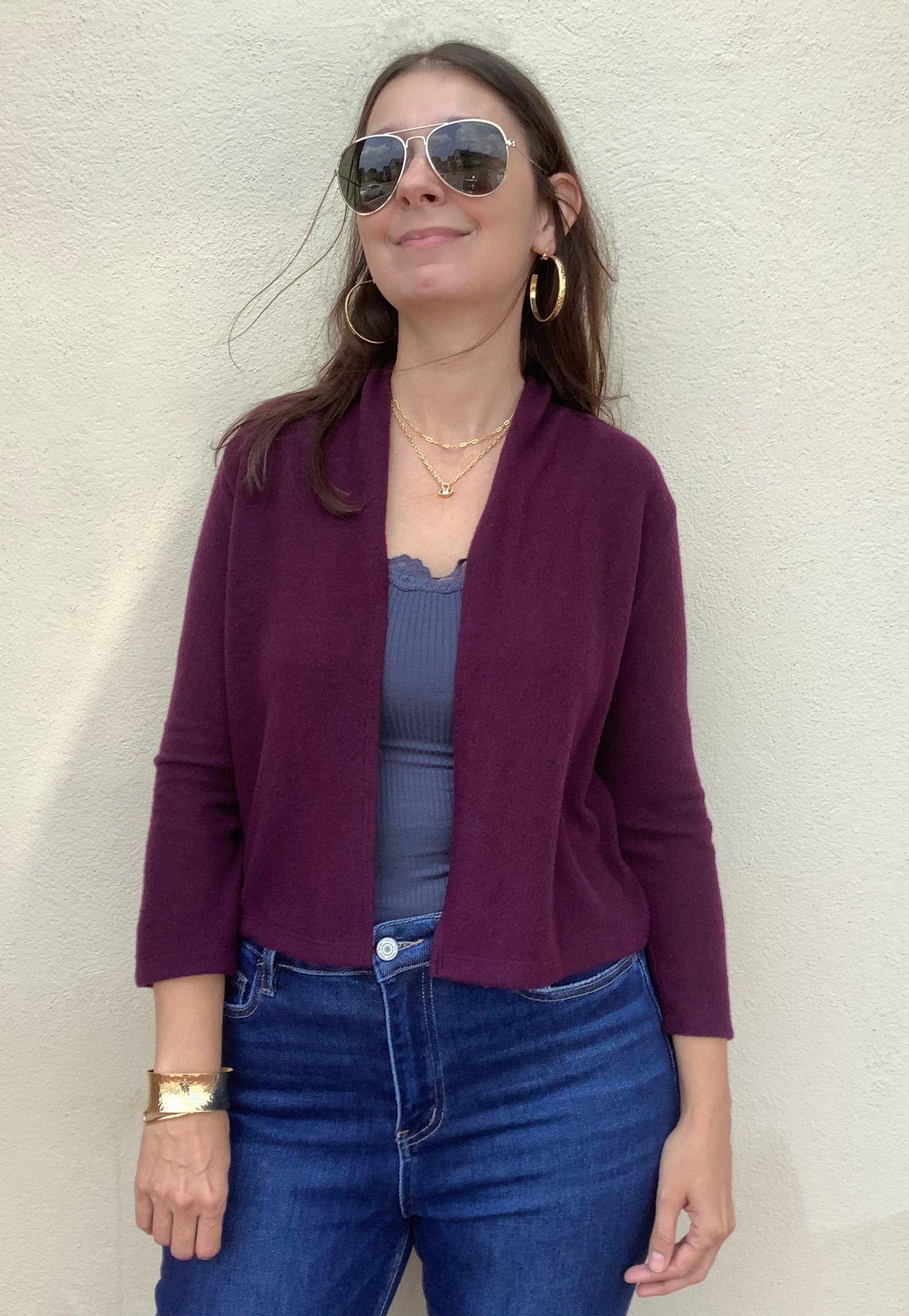 Bordeaux Bolero Cardigan