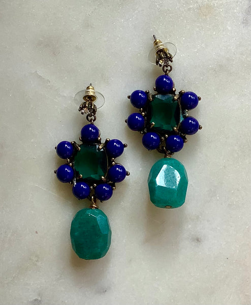 Jade/Art Glass Earrings