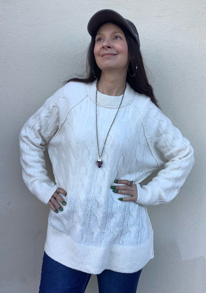 Oatmilk Cable Sweater