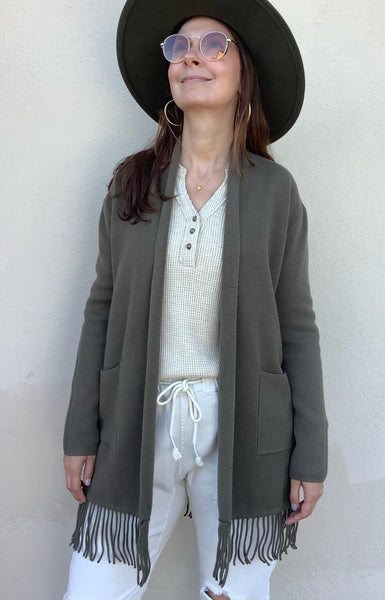 Olivine Fringed Cardigan