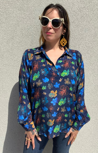 Midnight Petals Blouse