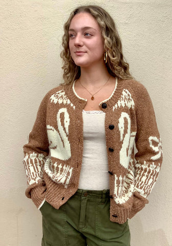 Swan Camel Cardigan