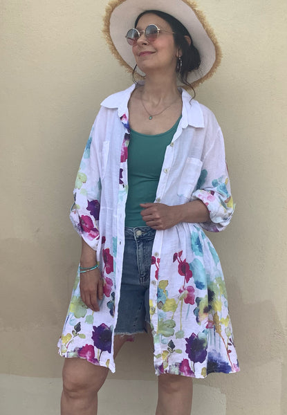 Wildflower Linen Cover-up