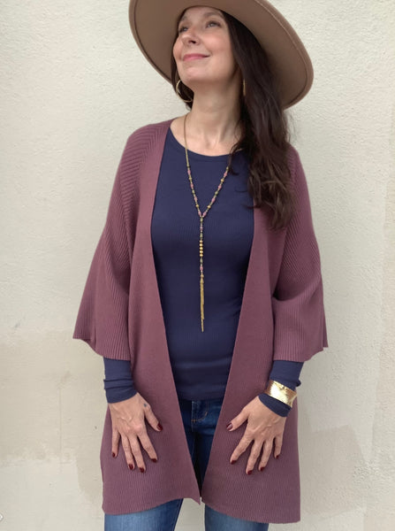 Roadtrip Plum Cardigan