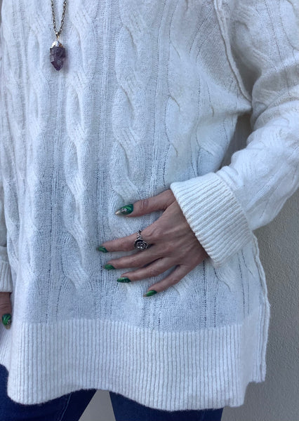 Oatmilk Cable Sweater