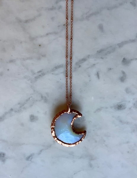Raw Crescent Moon Necklace
