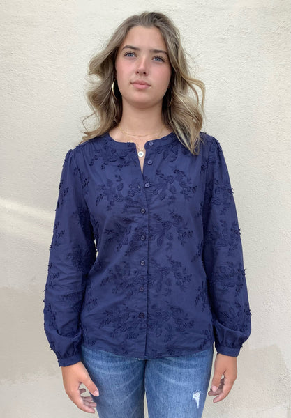 Blossom Navy Blouse