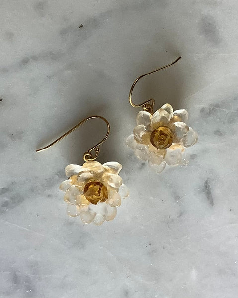 Waterlily White Earrings