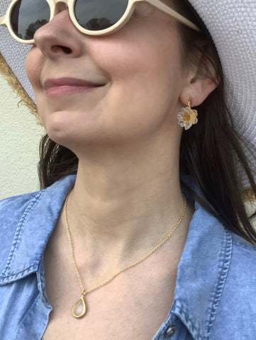 Waterlily White Earrings