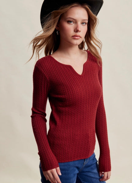 Carmine Cabled Sweater