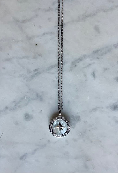 Mother of Pearl Compass Necklace