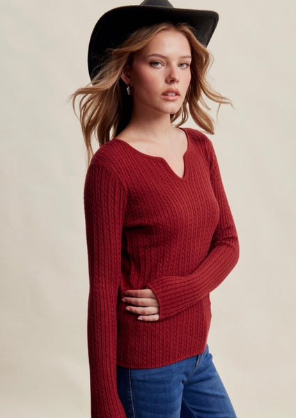 Carmine Cabled Sweater