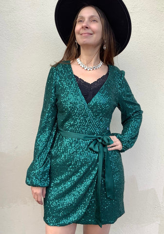 Malachite Sequin Dress