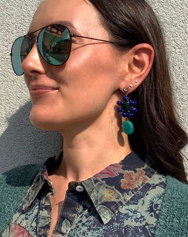 Jade/Art Glass Earrings
