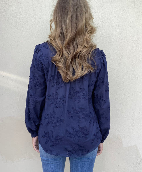 Blossom Navy Blouse