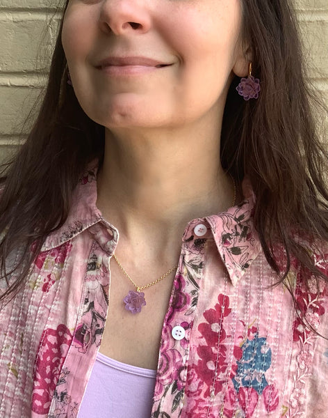 Lavender Waterlily Necklace