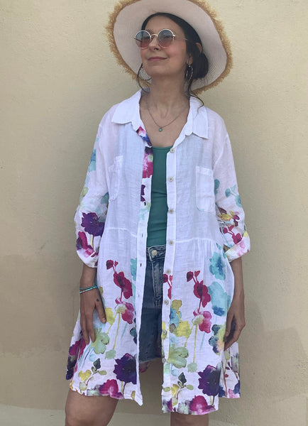Wildflower Linen Cover-up