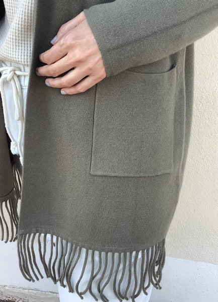 Olivine Fringed Cardigan