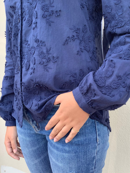 Blossom Navy Blouse