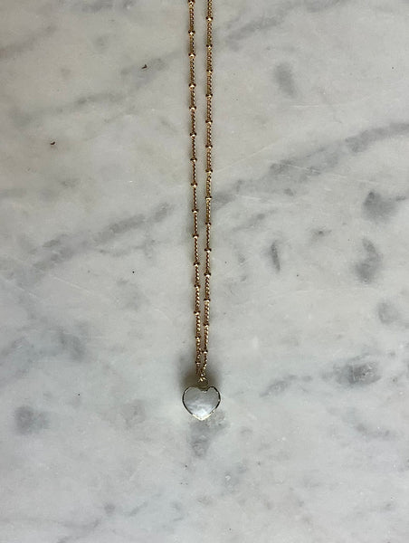 Petite Heart Gemstone Necklace