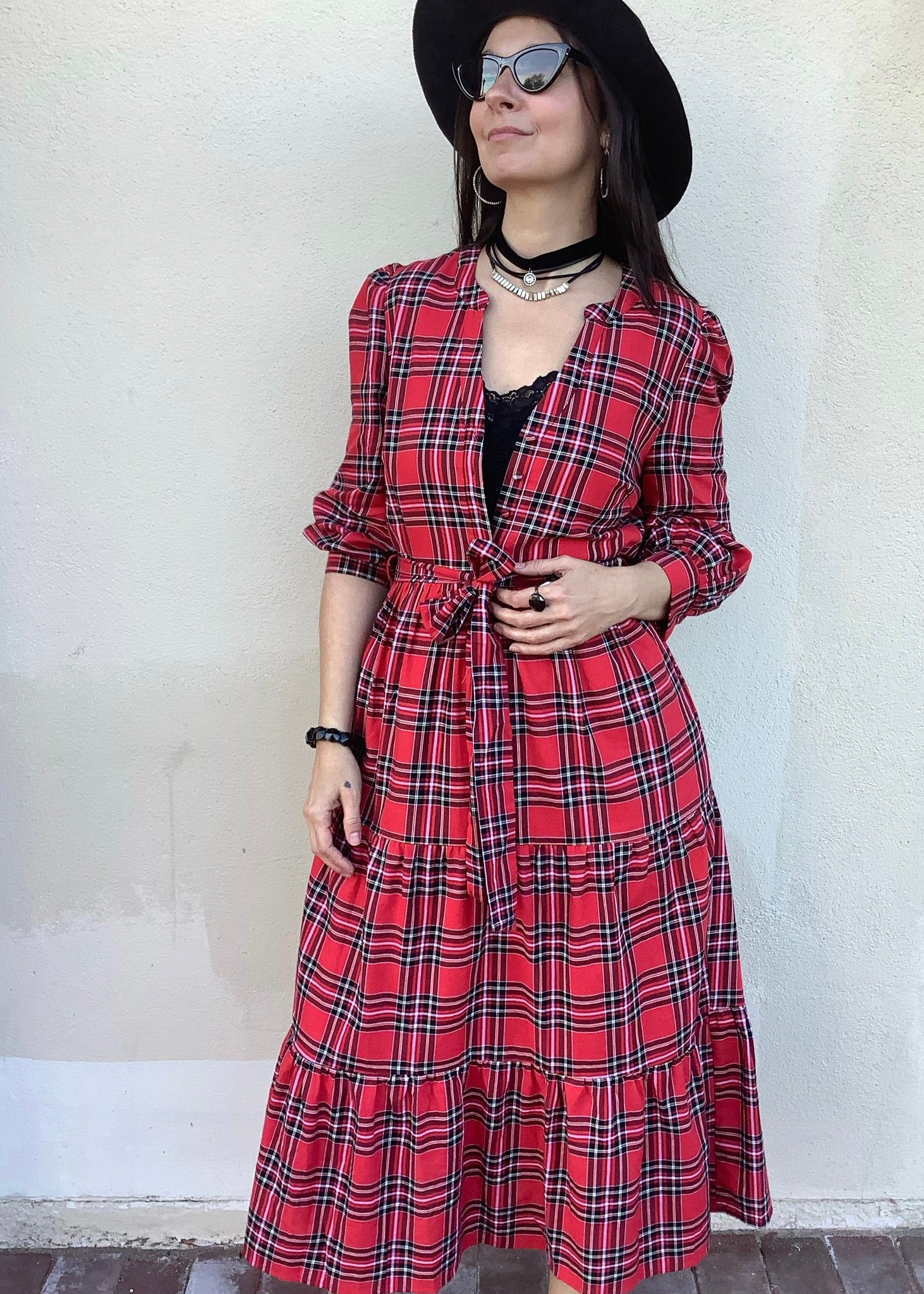 Camille Plaid Dress