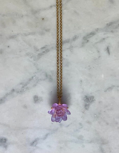 Lavender Waterlily Necklace