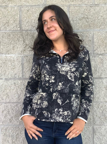 Batik Quarter-Zip Top