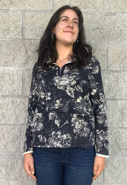 Batik Quarter-Zip Top