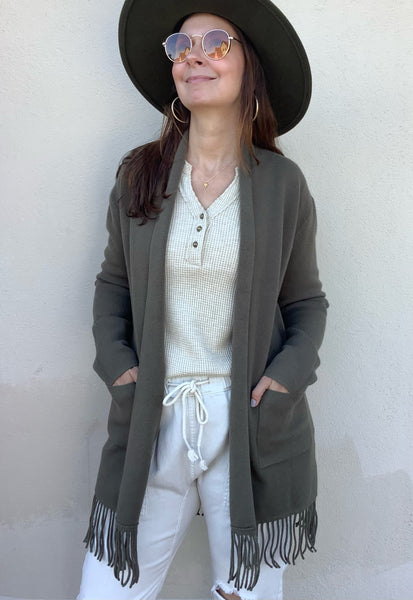 Olivine Fringed Cardigan