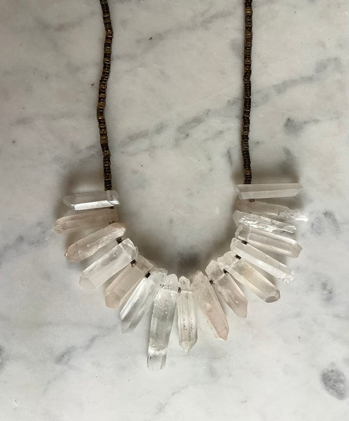 Raw Crystal Quartz Necklace