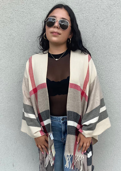 Carly Plaid Poncho