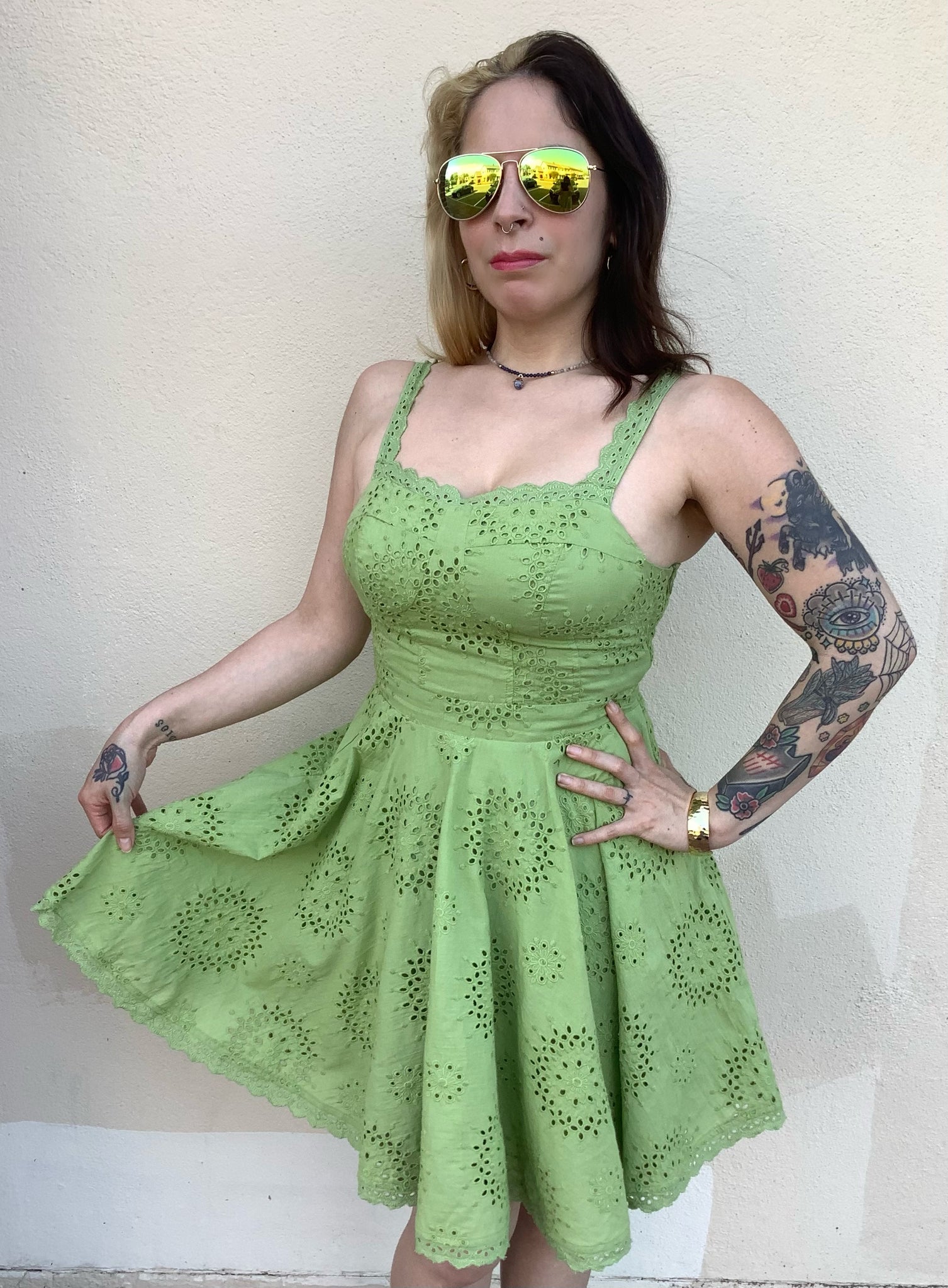 Key Lime Eyelet Dress