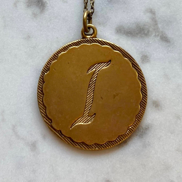 Gold Monogram Coin Necklace