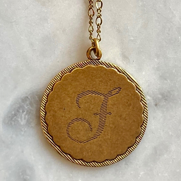 Gold Monogram Coin Necklace