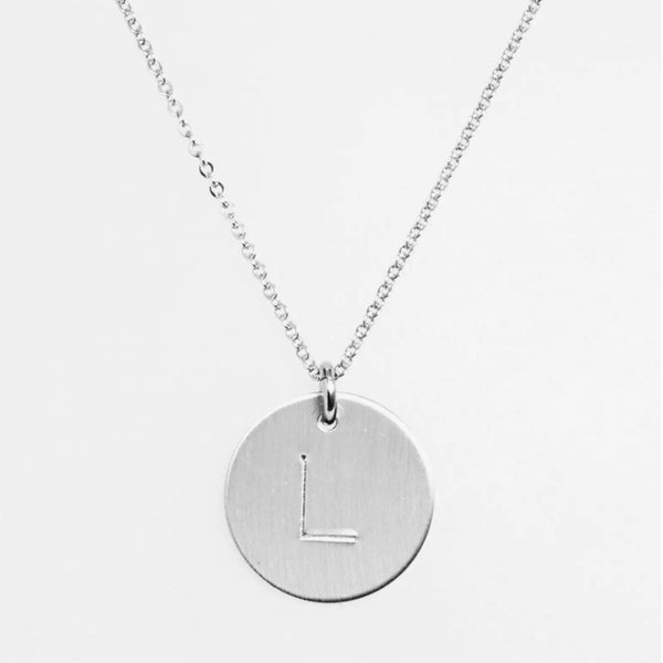 Silver Hand-stamped Monogram Necklace