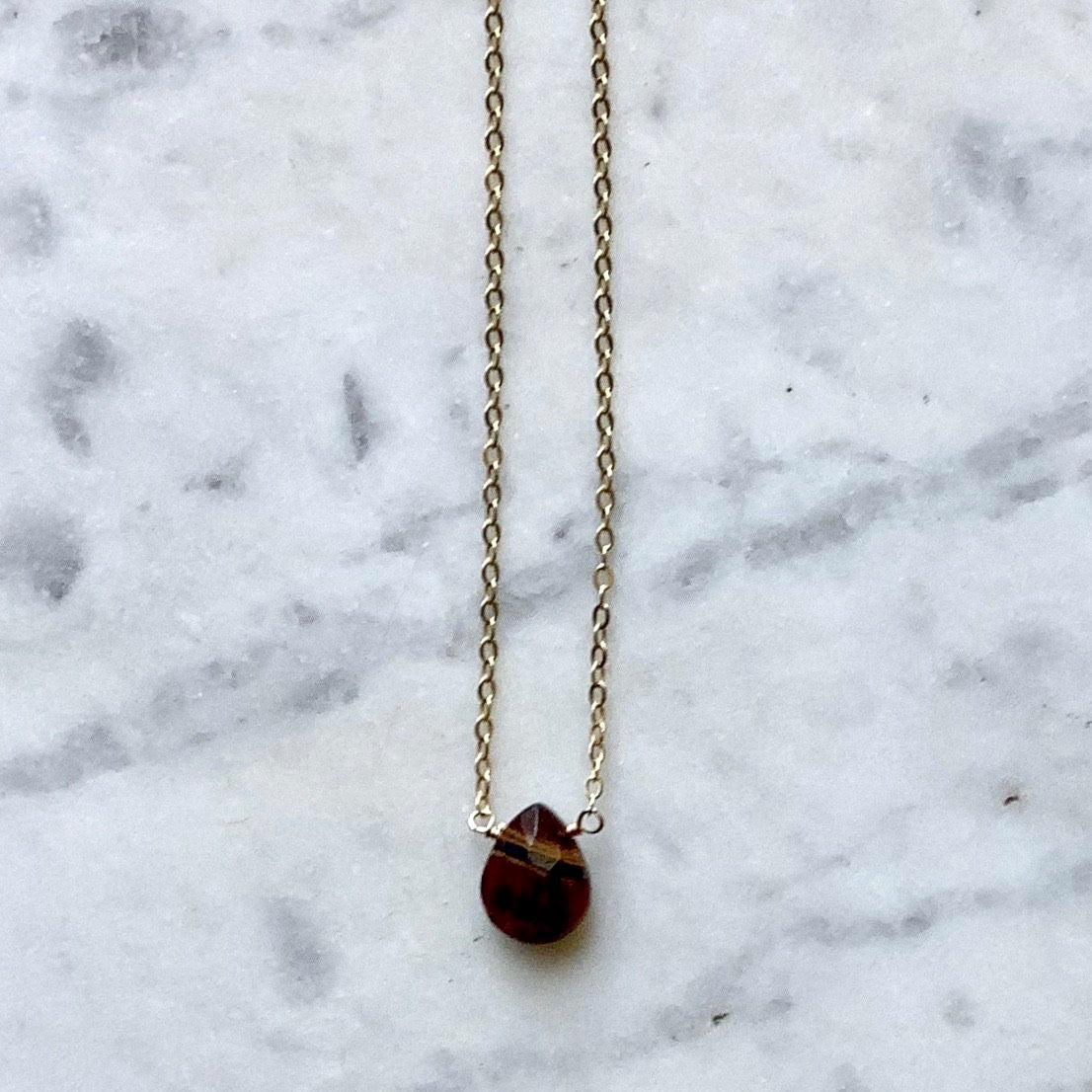 Tiger’s Eye Teardrop Necklace