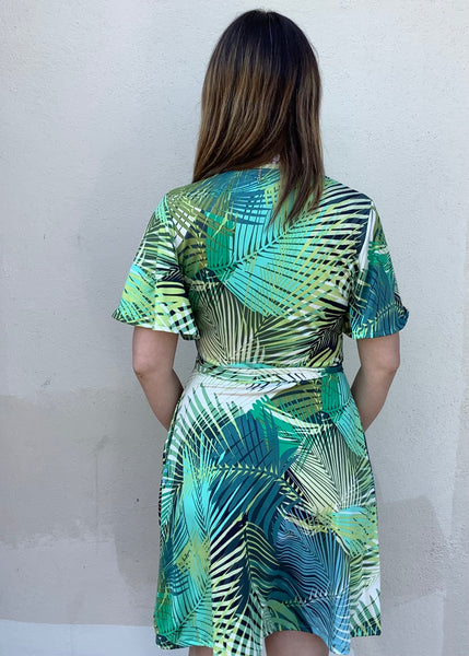 Palm Leaf Wrap Dress
